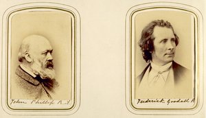 Retratos de John Phillip e Frederick Goodall (foto sépia) de English Photographer